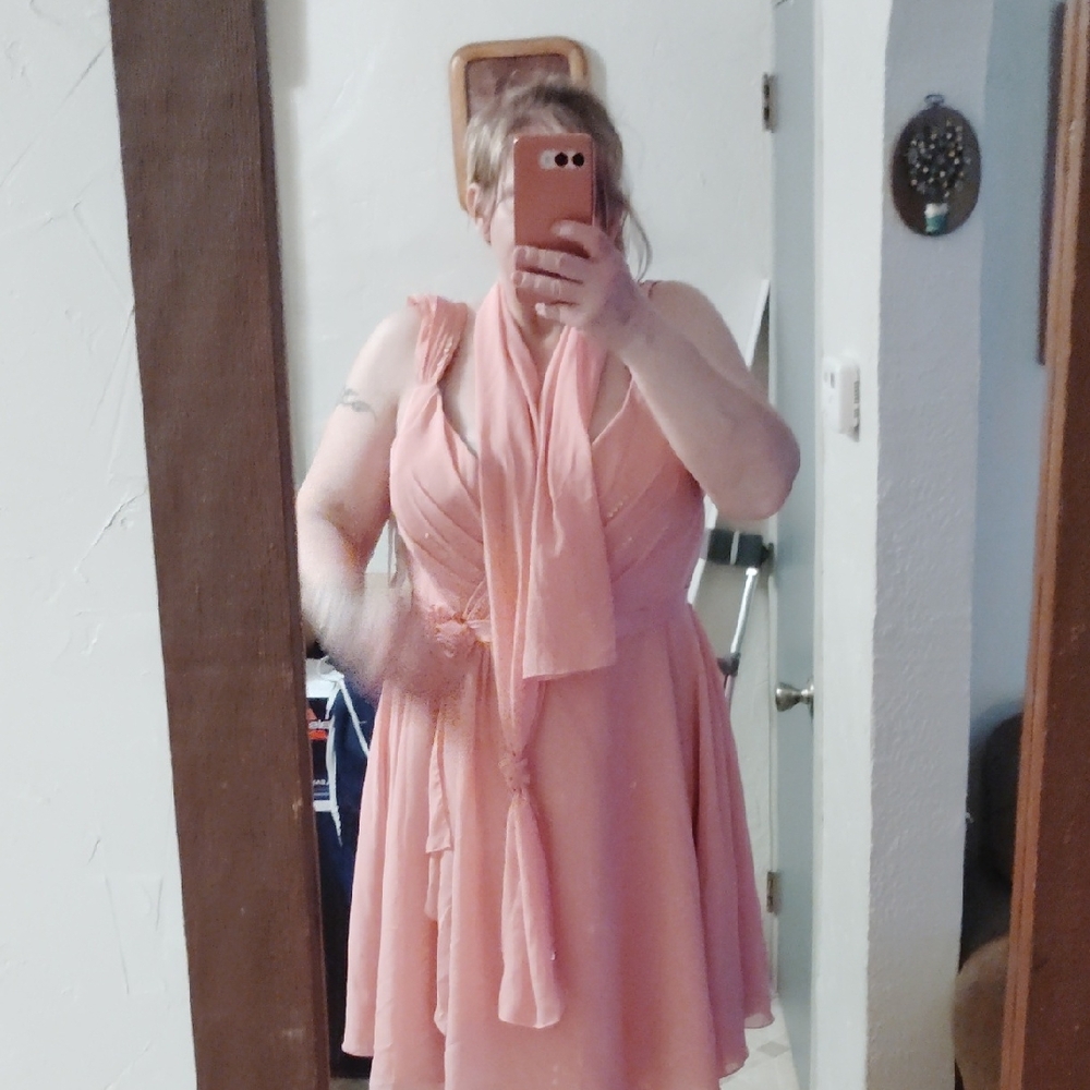 Milano Peach Mini Dress
